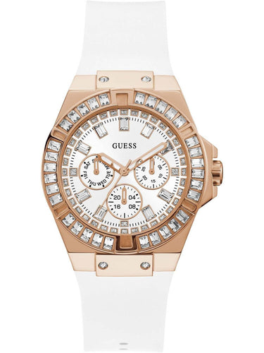Guess Damen Armbanduhr Venus 39 mm Strasssteine auf dem Gehäuse Armband Silicone GW0118L4